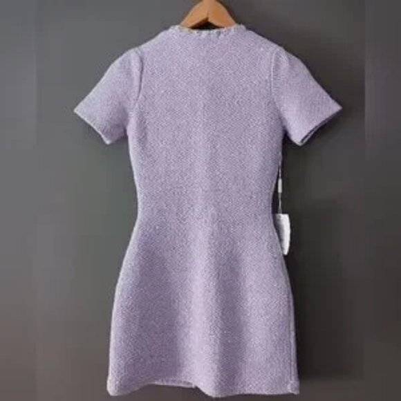 NWT Self -portrait lilac,purple Sequin knit mini dress Size S, - Picture 4 of 15